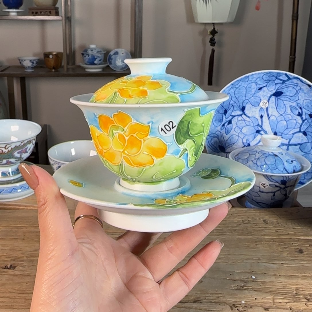 杯景德镇陶瓷柴烧多人