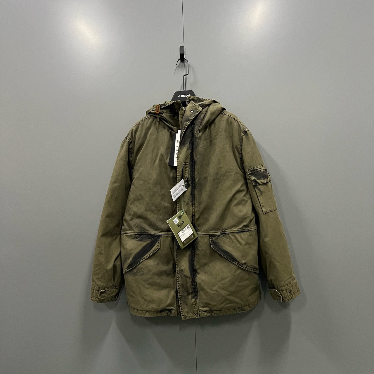 99新 Mr&Mrs/先生 小姐 （jp）204军绿连帽大衣 XL码