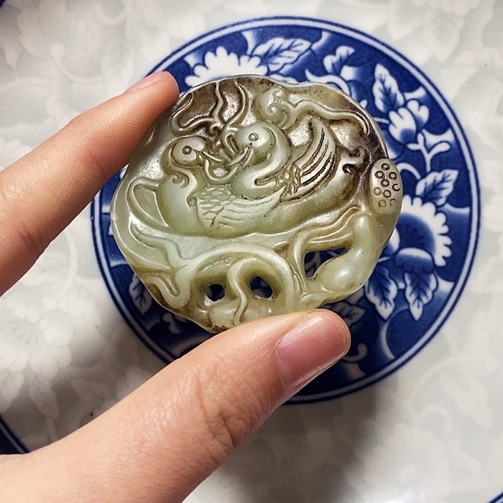 瓷片瓷片 瓷器 摆件1个