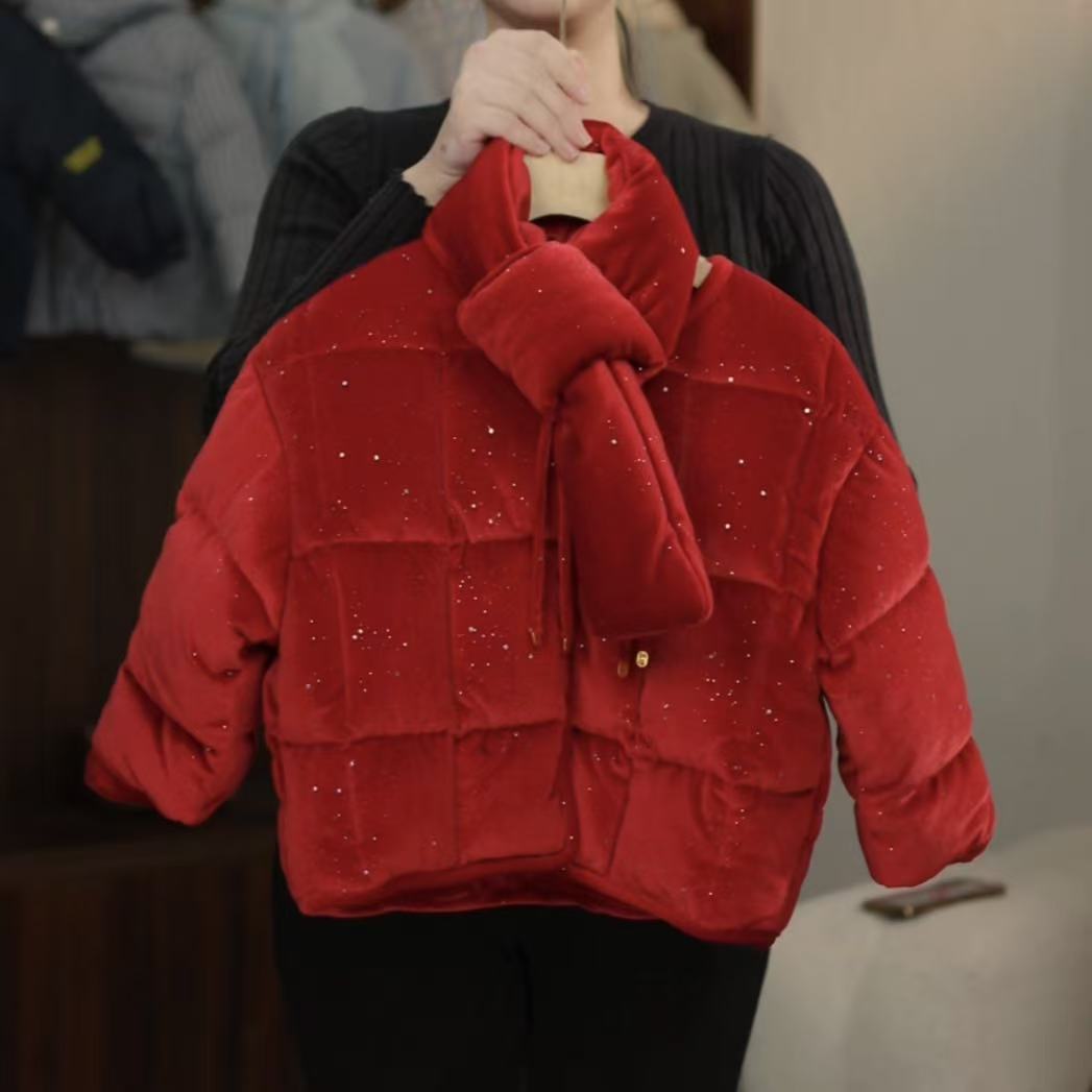 【鸭梨童品】2025冬季男童时尚百搭保暖新年棉服yL1105