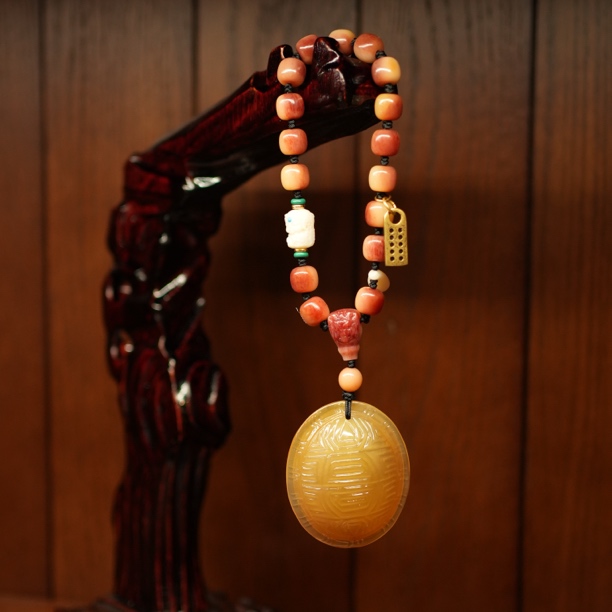 【蜜龟】西藏天然黑驴蹄子驼骨套装蜜龟手把件