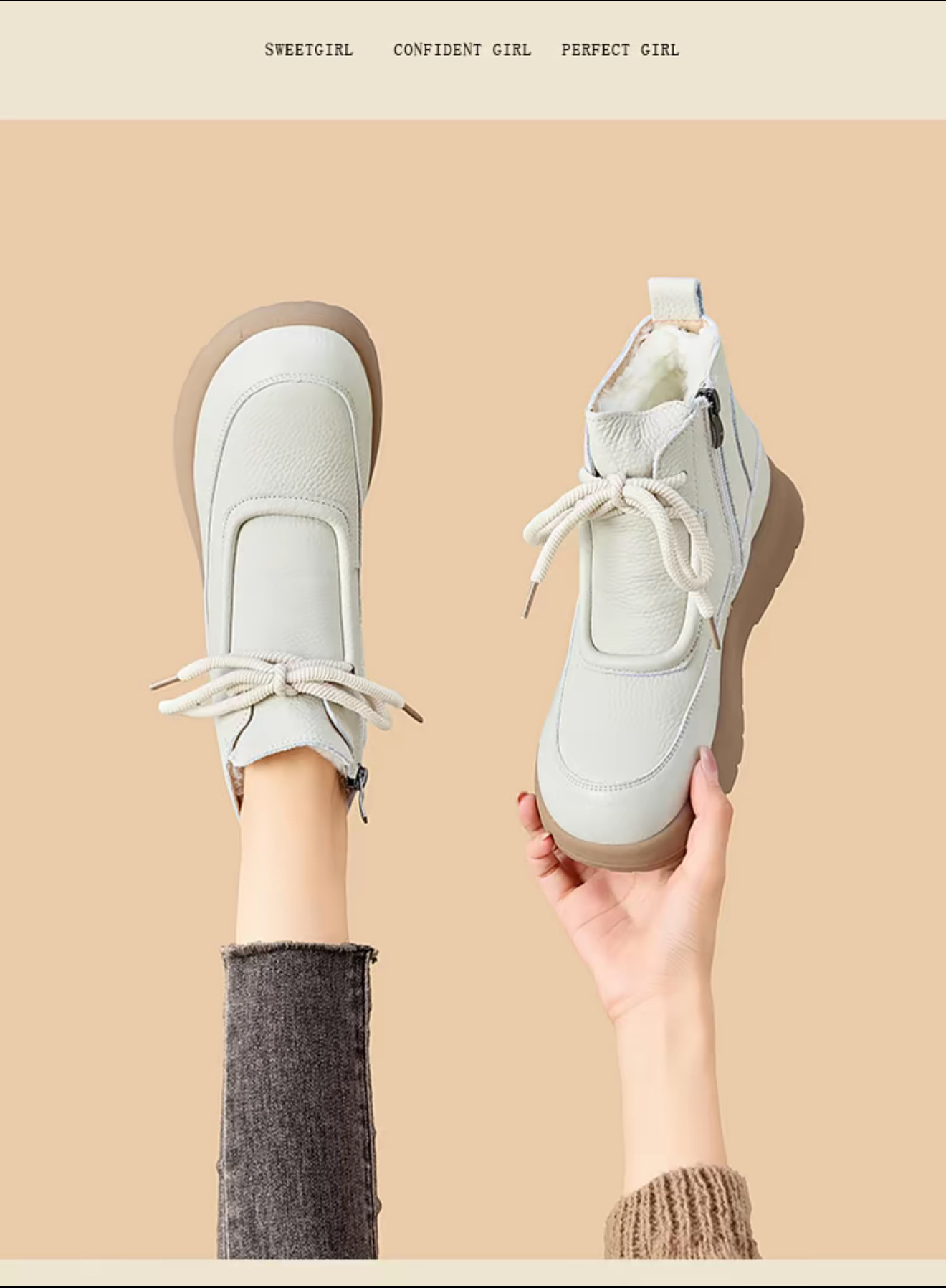 头层牛皮羊皮毛一体冬季新款防滑耐磨雪地棉妈妈-259