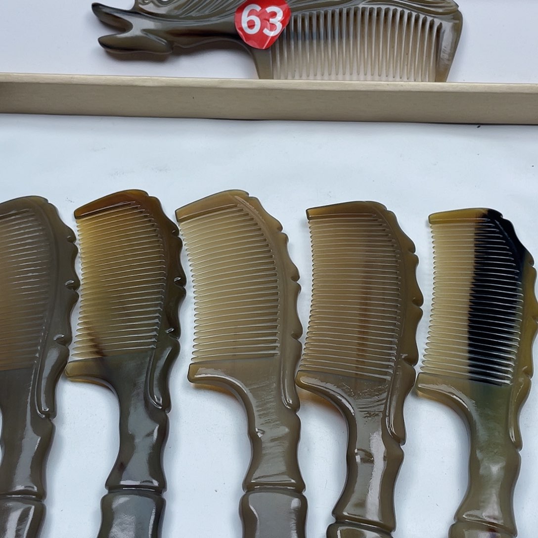 牛角纯手工制作牛角梳