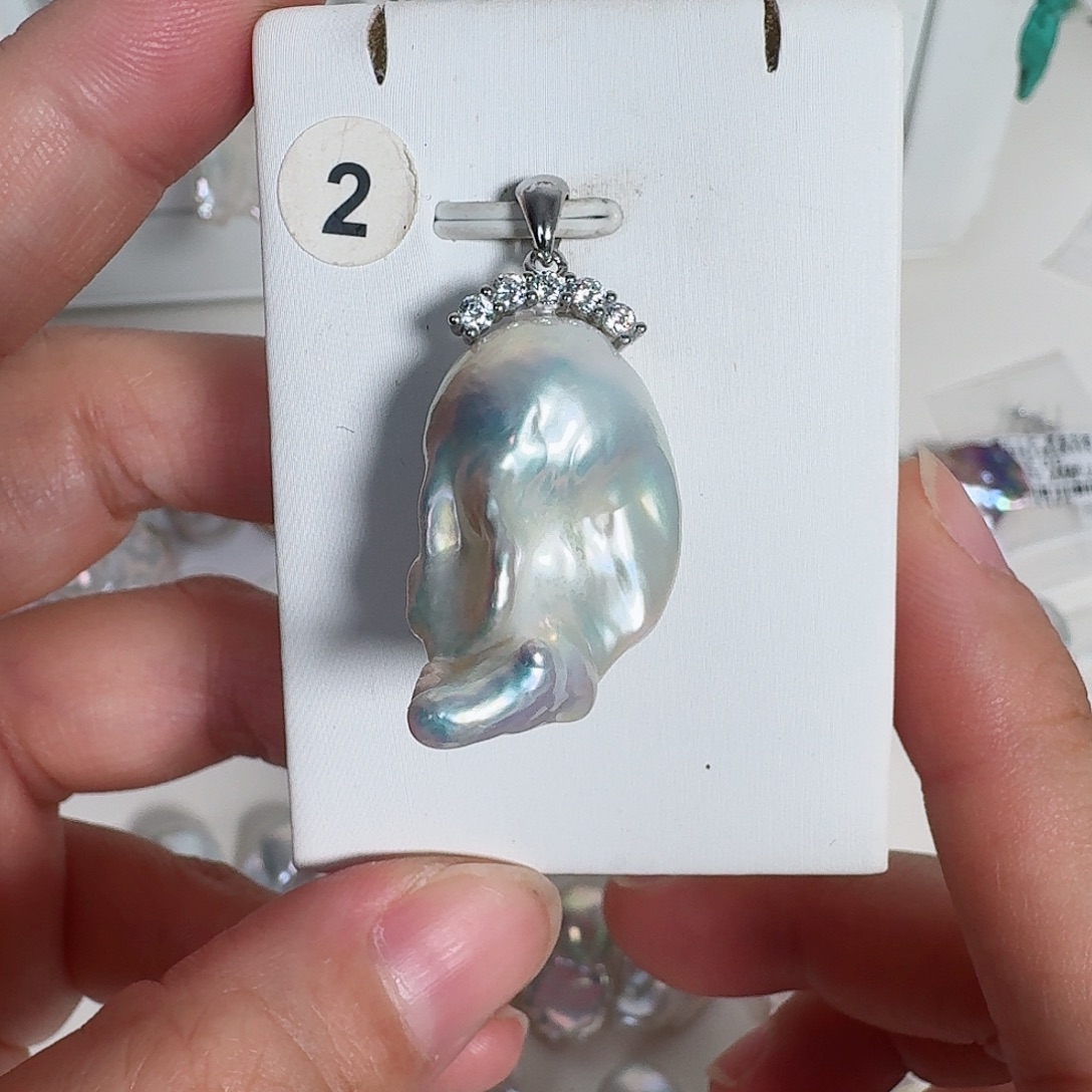 淡水珍珠银S925镶嵌颈饰