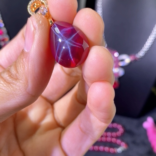 红宝石戒指银S925镶嵌