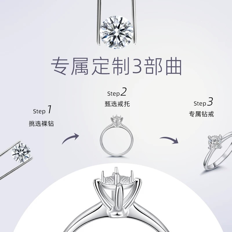 【GR】2克拉经典百搭气质高定女戒