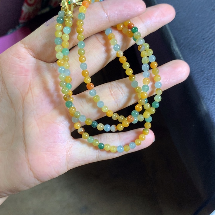 定制翡翠未镶嵌翡翠珠链卡4不退不换