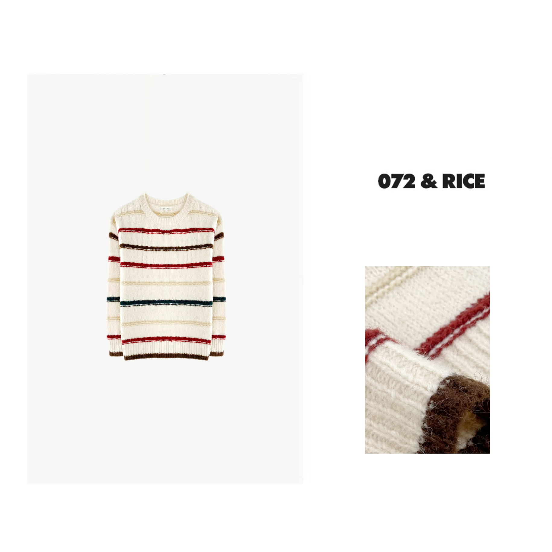 072 & RICE【千层糕】秋冬休闲圆领条纹长袖针织衫 LN005 FF126