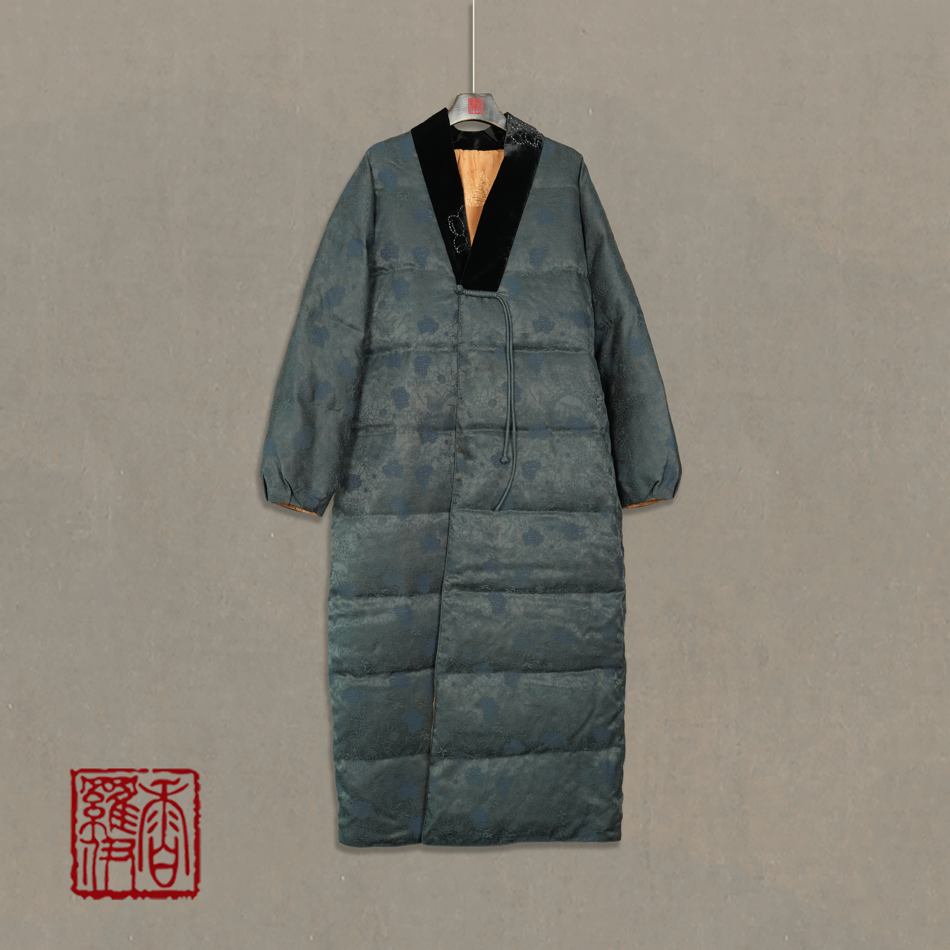 【墨绒缠枝】传统中式汉服羽绒服提花上衣