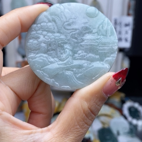 翡翠颈饰14K金镶嵌翡翠