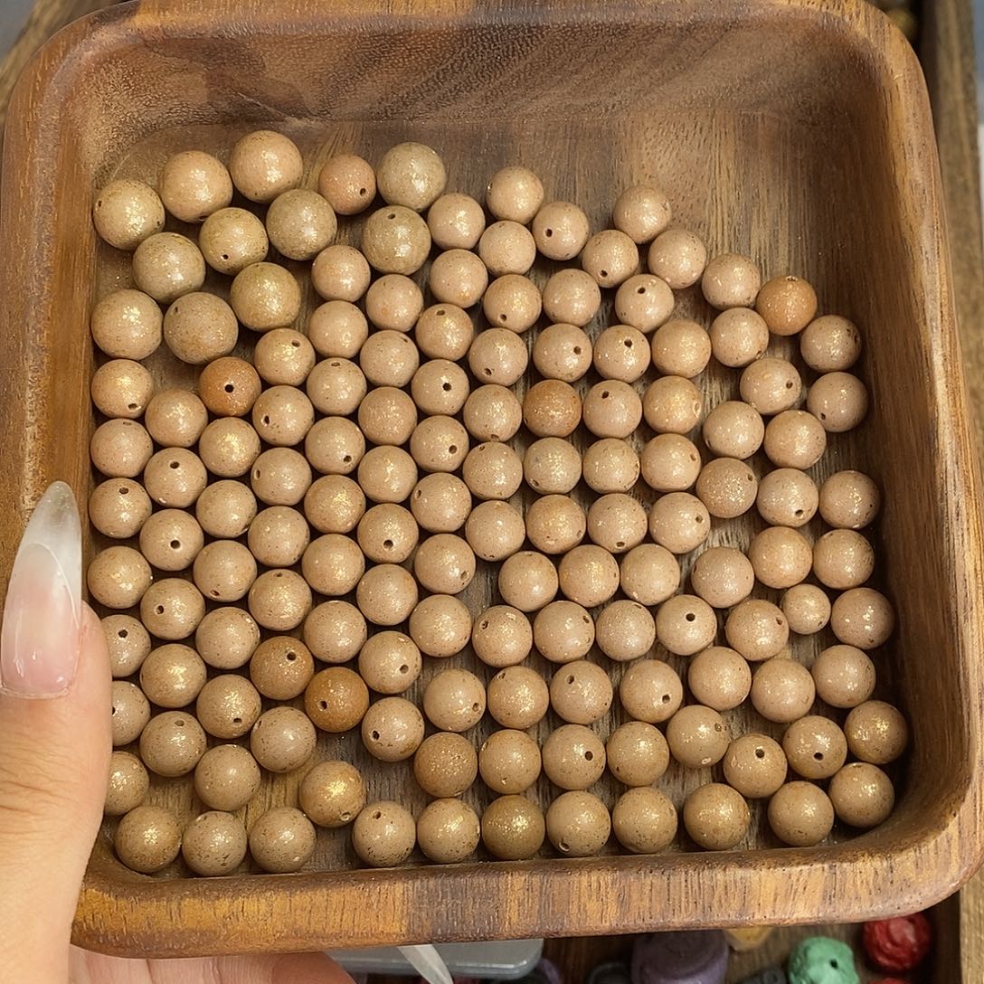 D***森珠串1.0白龙金箔瑕疵珠100g