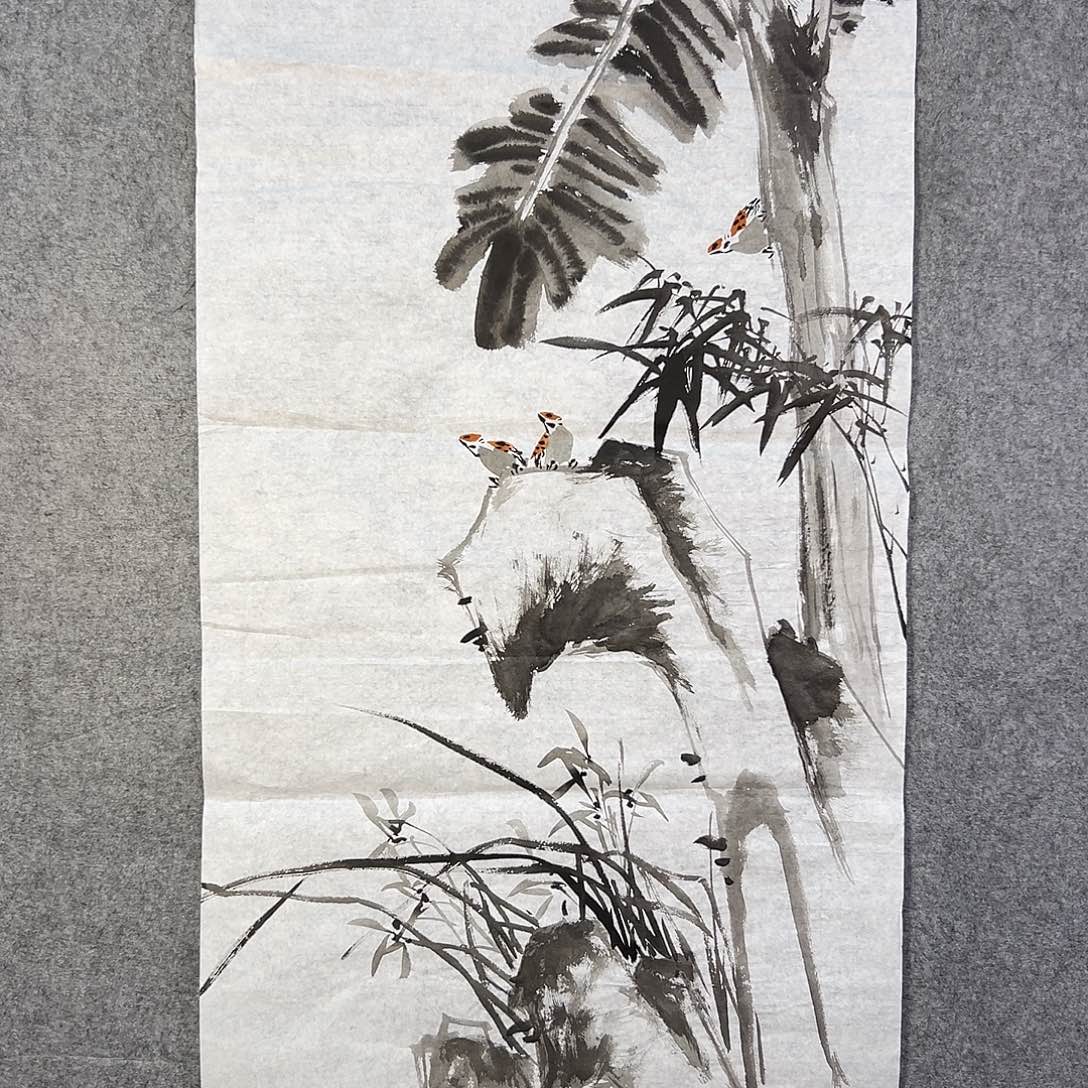 国画232 花鸟在此鸣叫时还要一