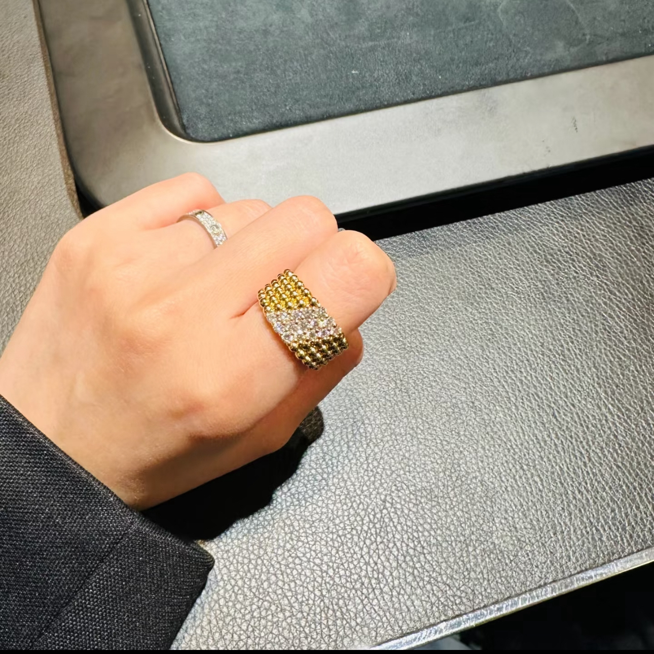 合金戒指 2439【老钱风】圆珠设计感老钱风必戴戒指