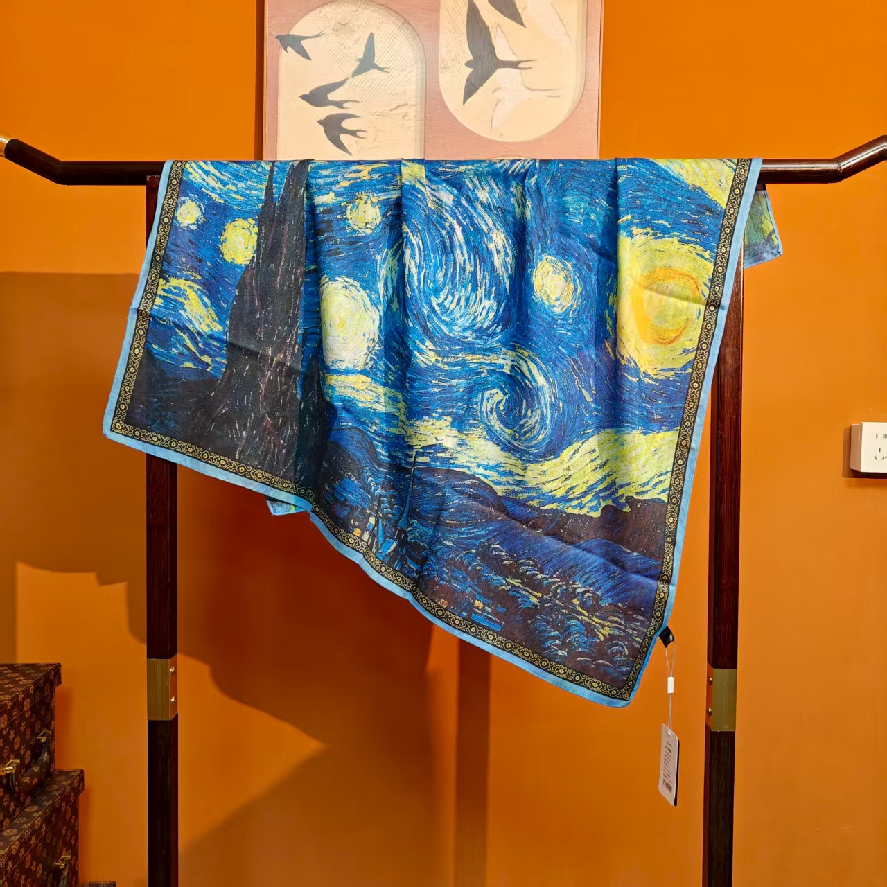 新款【 星空】90*90重磅香云丝毛高货重磅国风高端丝巾-K2