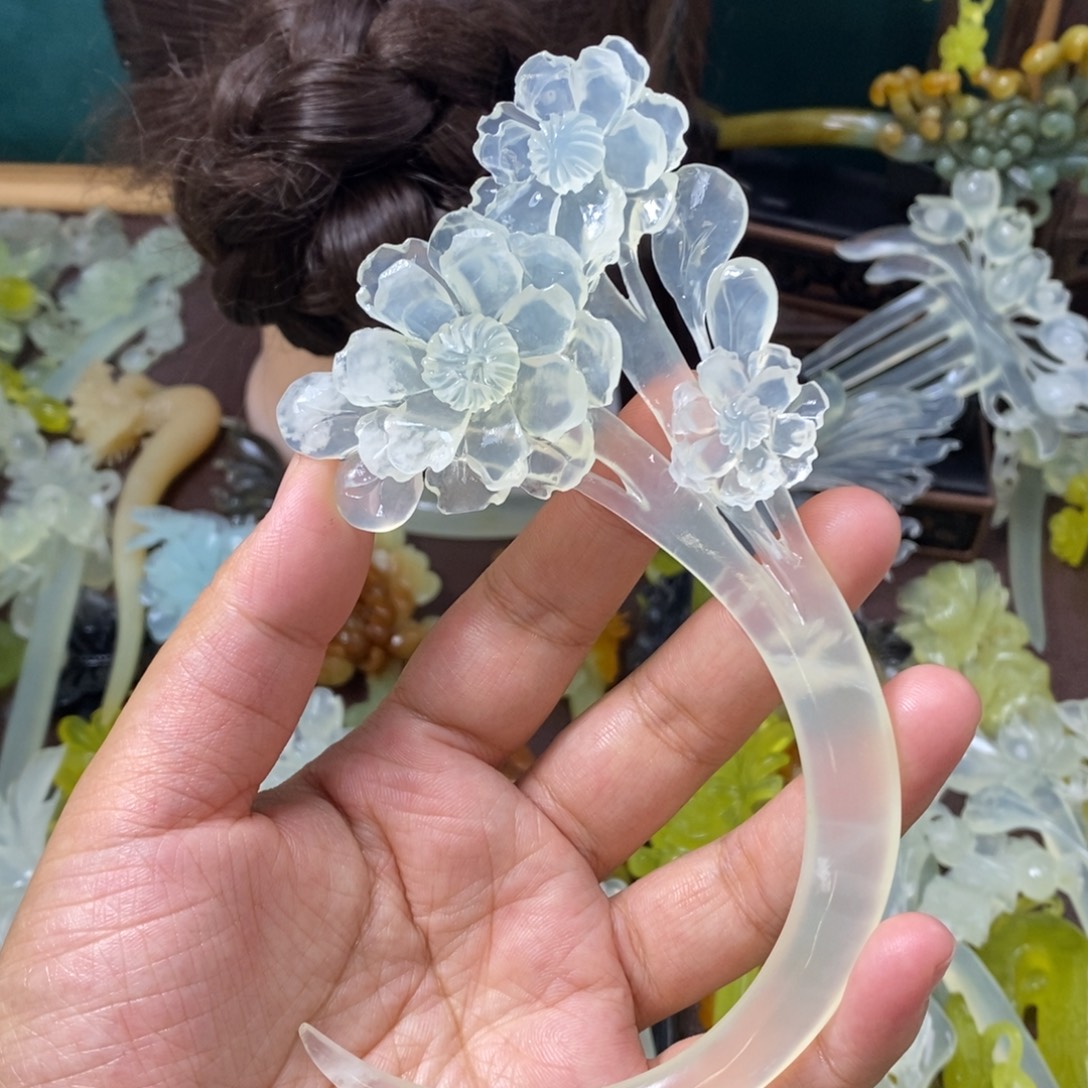 蛇纹石玉未镶嵌发饰