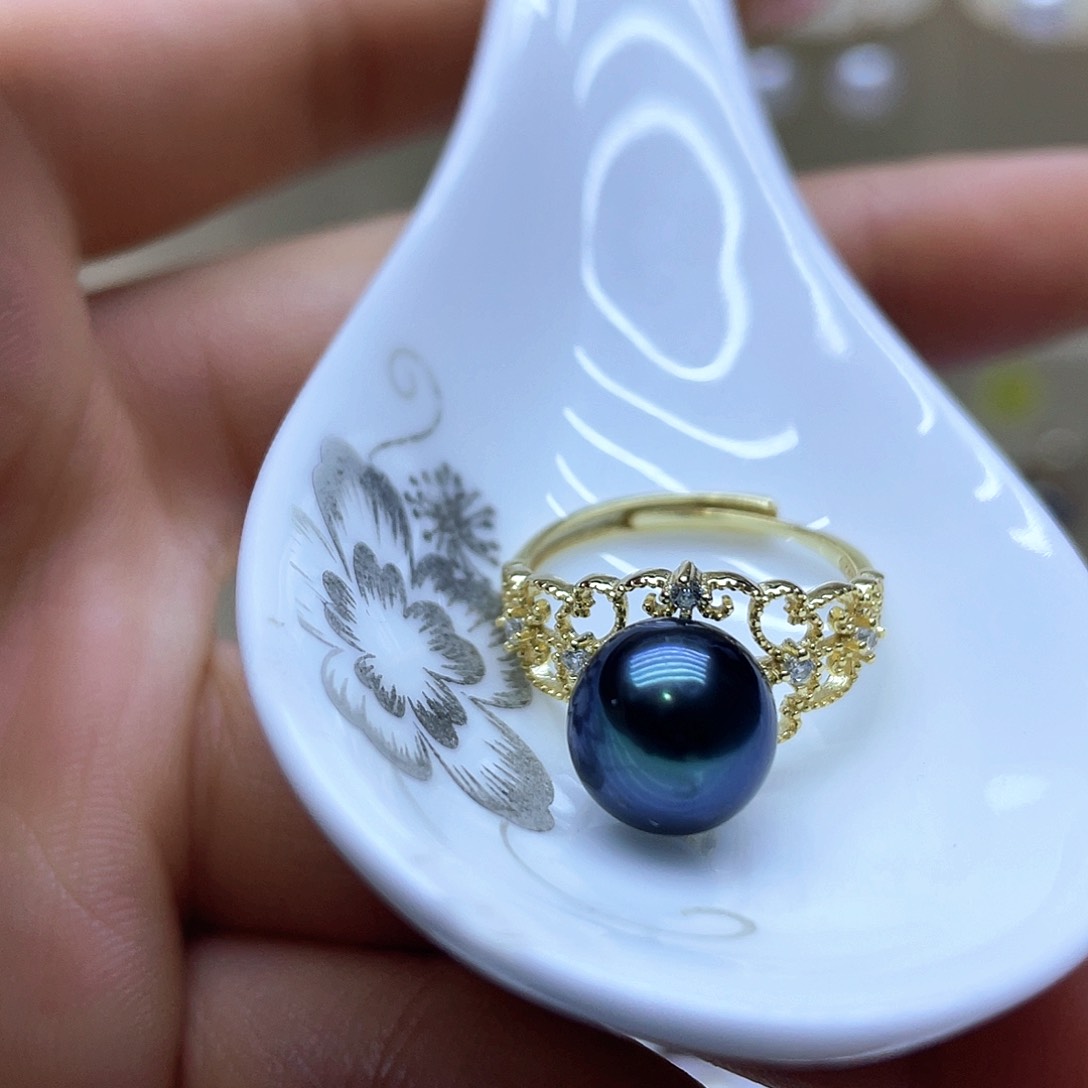 海水珍珠戒指银S925镶嵌