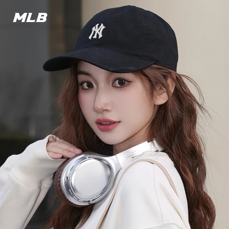 MLB官方 男女情侣百搭韩系显脸小复古软顶棒球帽25新款M26NCPB07