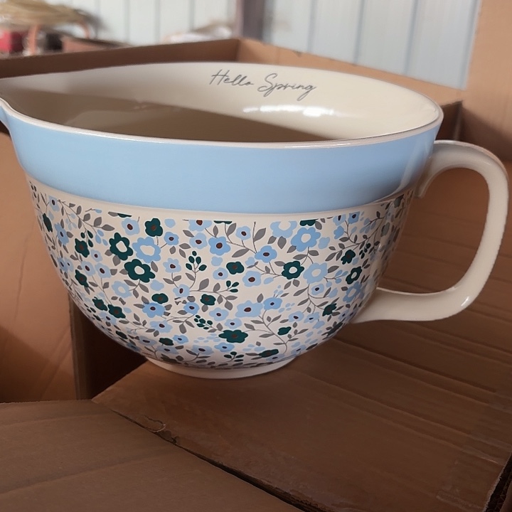 外贸蓝色碎花导流烘焙碗微瑕