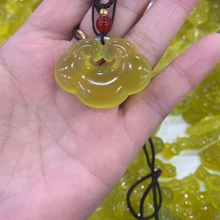 蛇纹石玉合金颈饰
