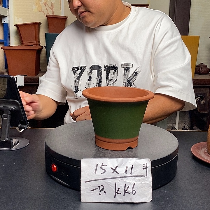 紫砂花盆货号一只KK6