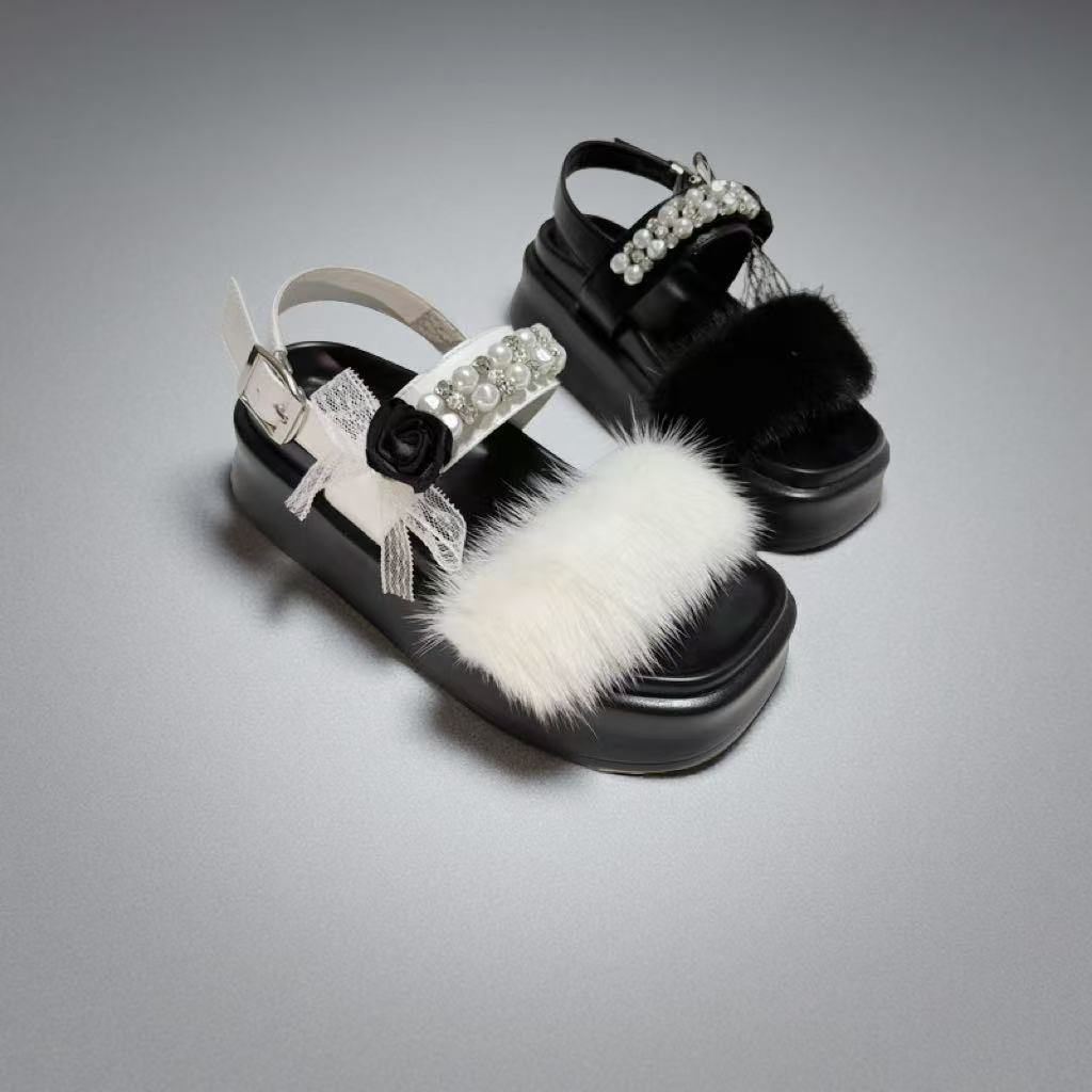 毛毛.时尚简约百搭透气显高女神休闲凉鞋0351-1