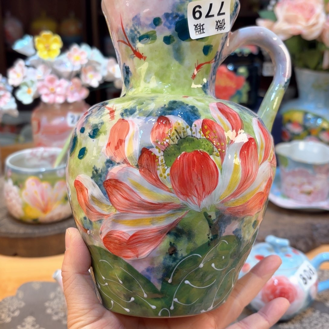 美***士景德镇手绘高温釉下彩陶瓷茶具