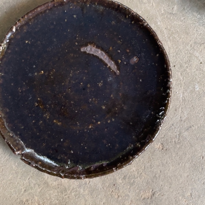 浪鬼柴烧 釉绘柴烧瑜*盘