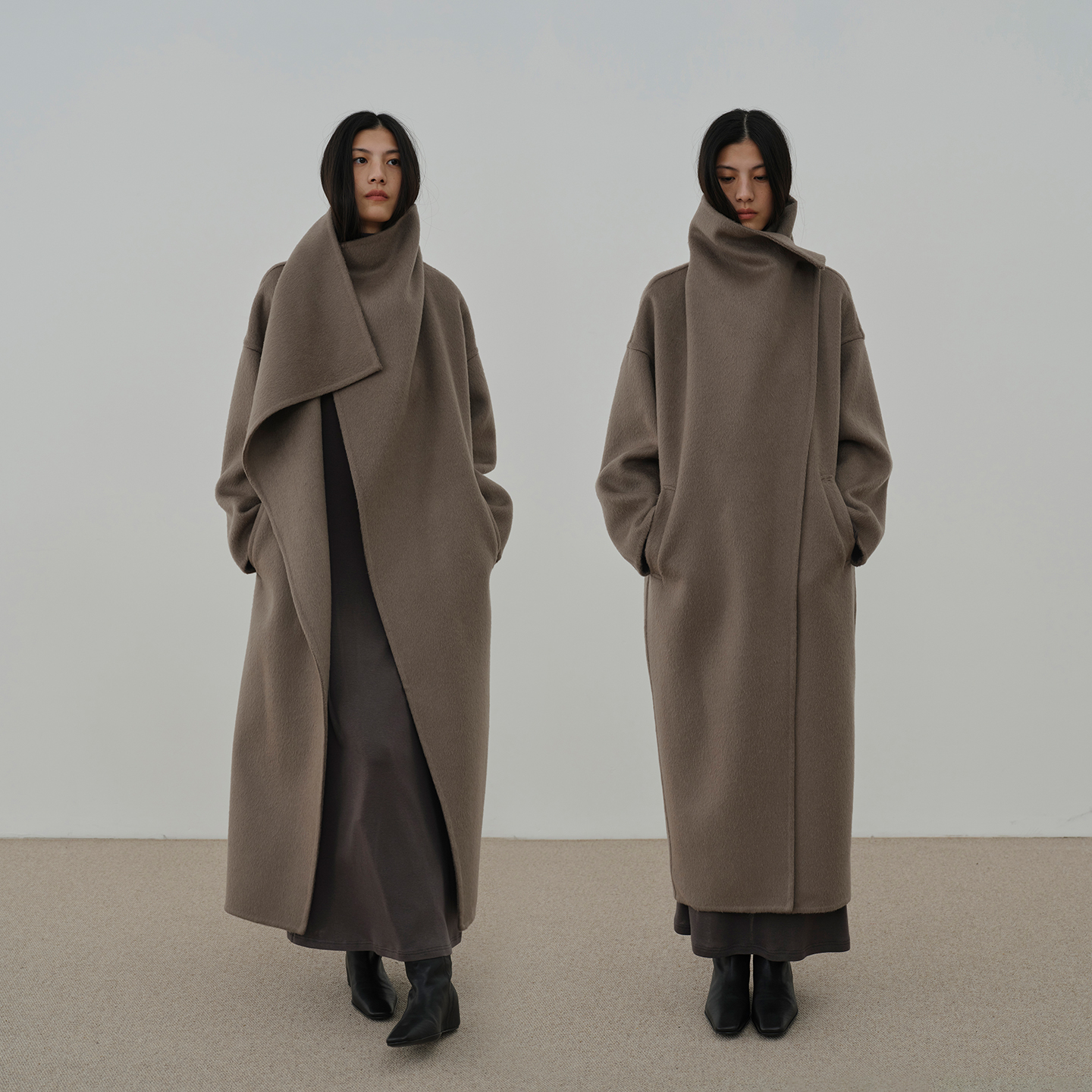 ZUM|早春经典松弛系列| 10%骆驼绒艺术家双面呢风衣26新款长大衣