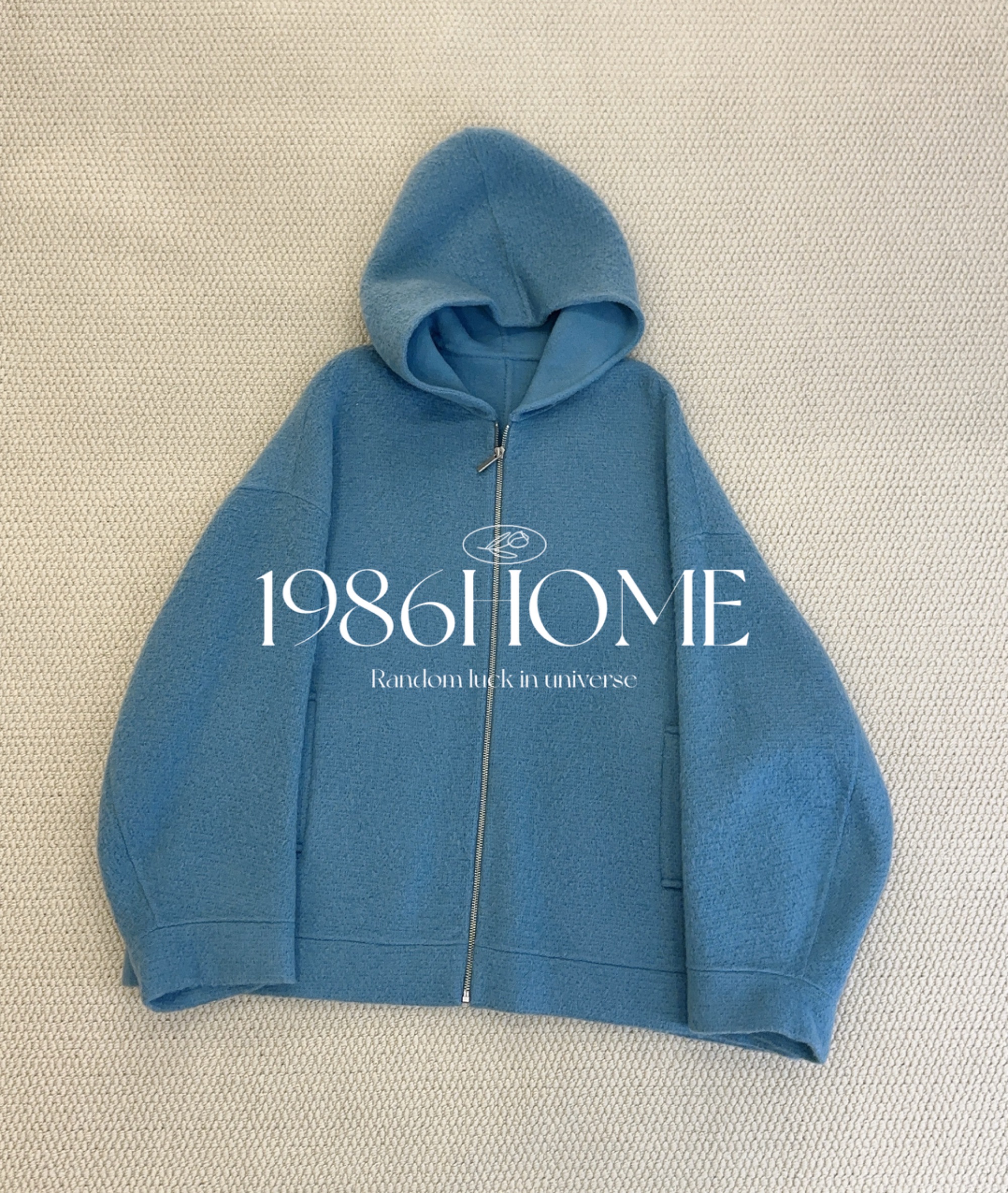 1986home原创设计苏丽羊驼绒连帽大衣宽袖休闲保暖外套