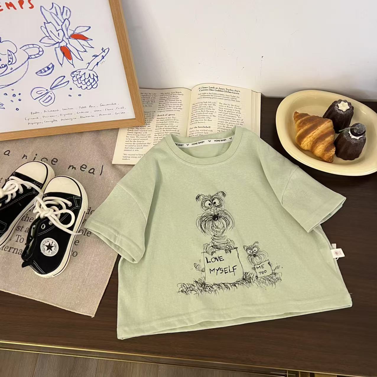 儿童夏季卡通搞怪小狗短袖H2176