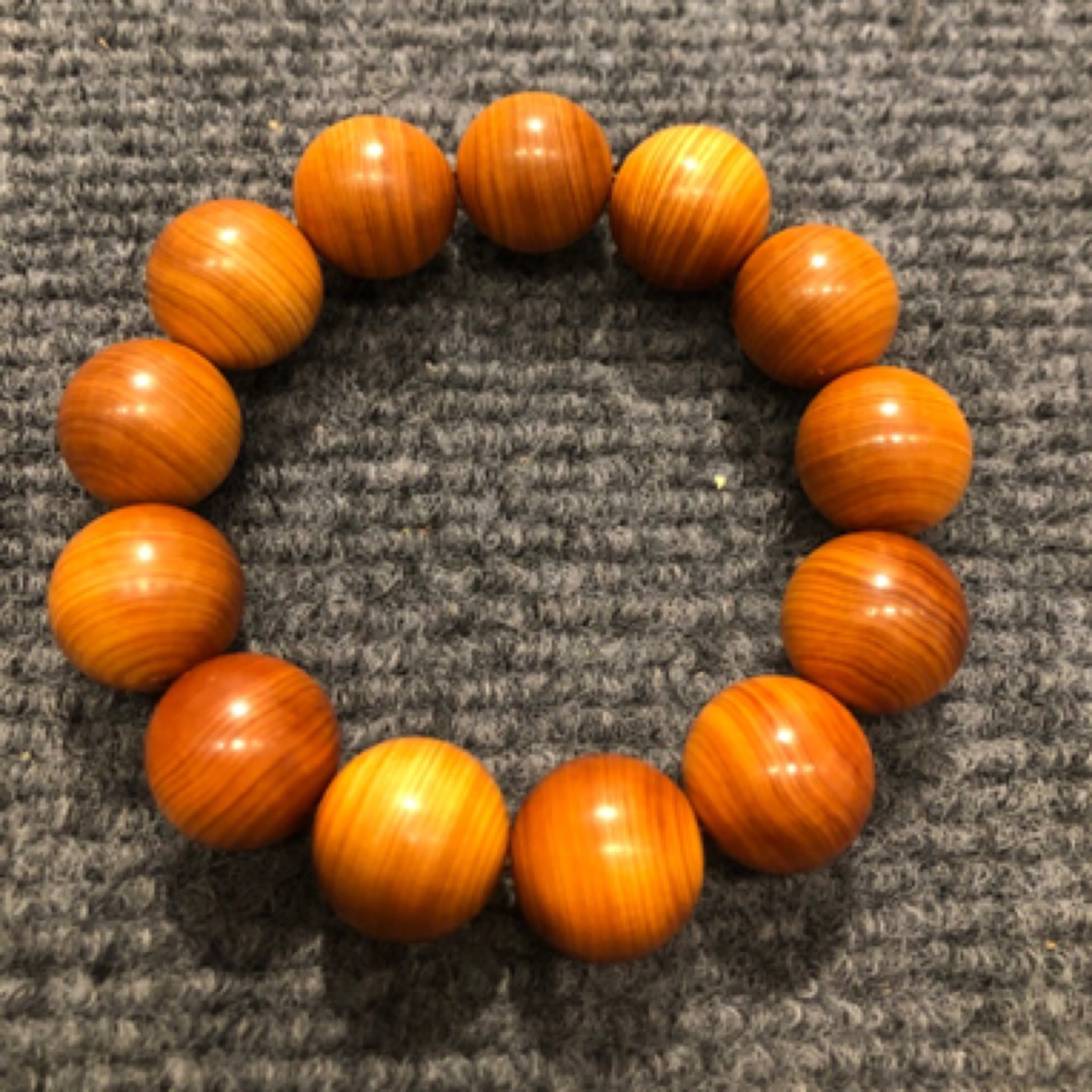 古木年华崖柏1.8桃核红油手串