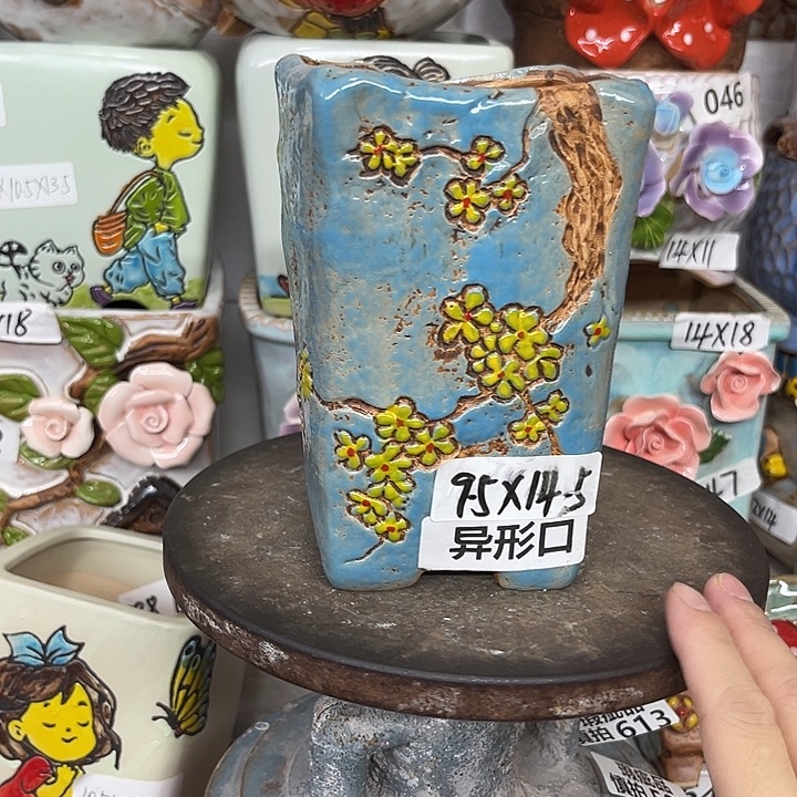 紫砂花盆粗陶材质多肉花盆