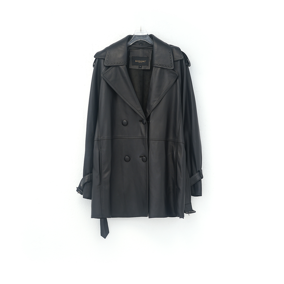 复古港风休闲黑色皮衣中长款皮西装收腰气质宽松款 5553