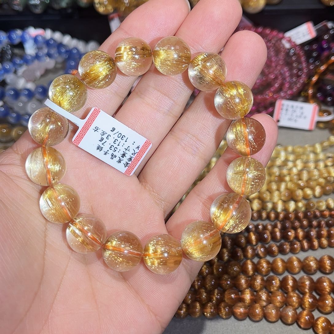 水晶手链未镶嵌金发晶手串