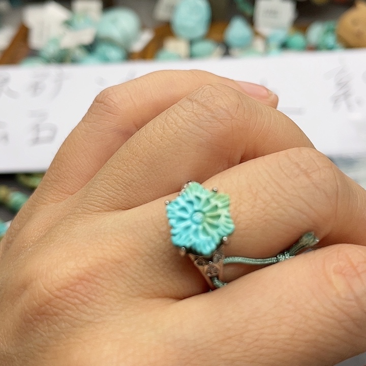 绿松石珠宝奇石银S925镶嵌