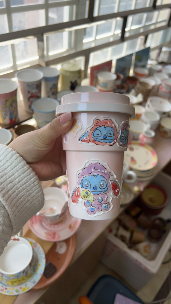 史迪仔大手绘水杯