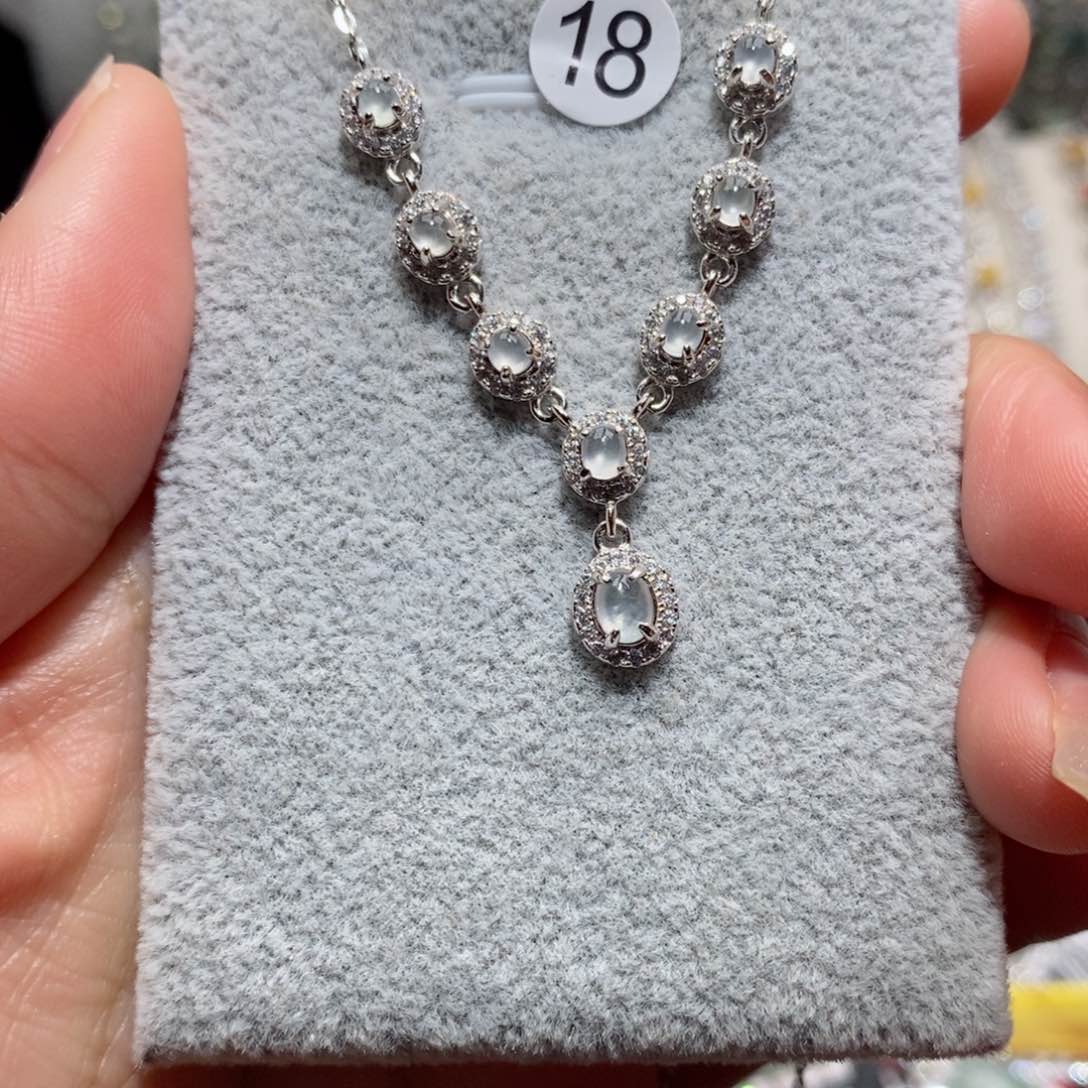 翡翠颈饰银S925镶嵌c c c c