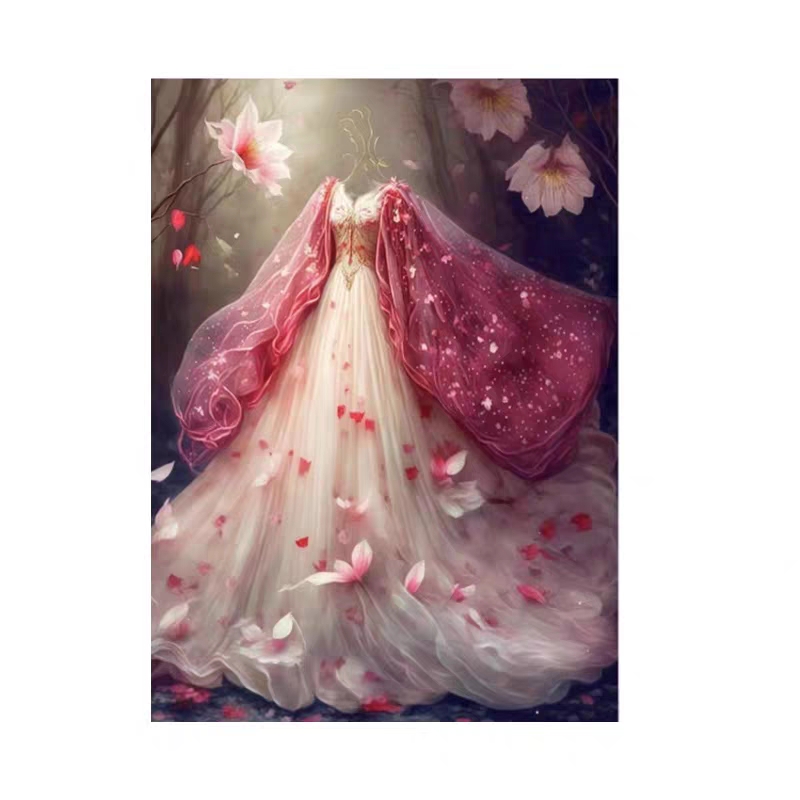 婚纱长裙针情针艺十字绣新款现代唯美梦幻婚纱线绣客厅卧室手工