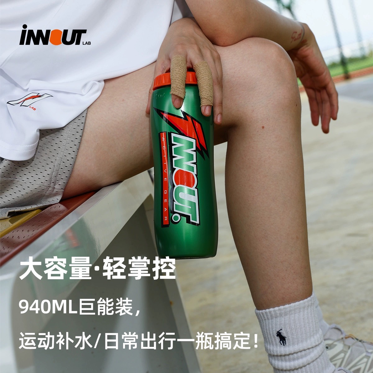 INNOUT LAB自行车骑行水壶便携户外健身运动大容量水杯挤压壶