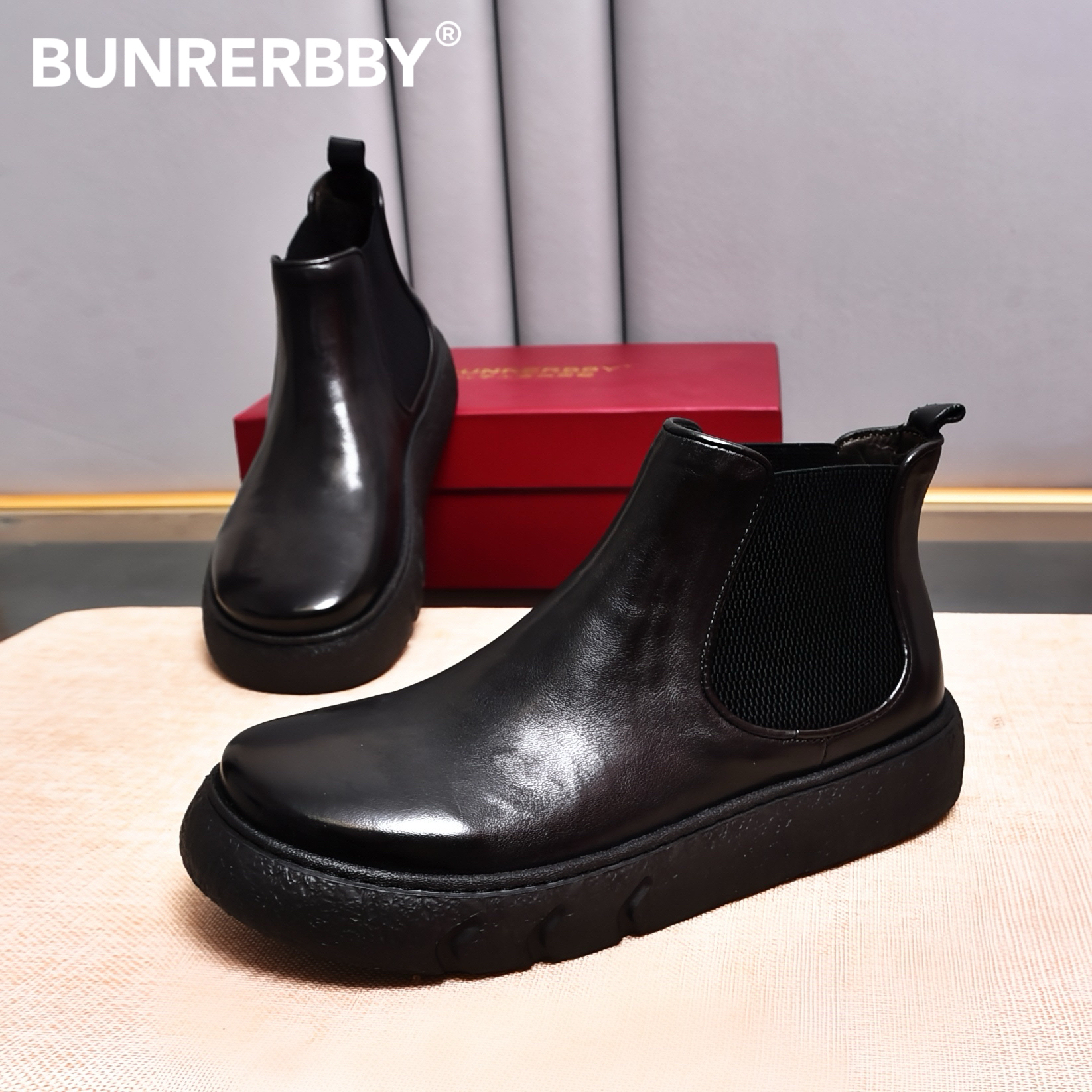 2025年新款【水洗胎牛】冬季真皮切尔西男头层牛皮加绒保暖厚底靴子