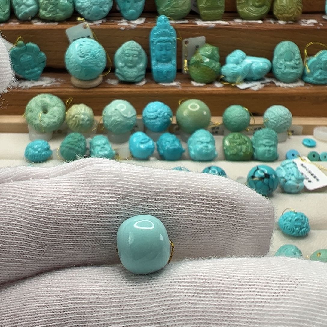 绿松石未镶嵌老型珠 