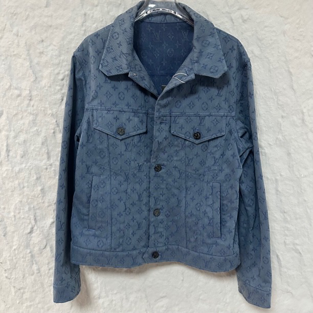 未使用 LouisVuitton/路易威登 蓝色满印 牛仔衣 50/52码 MD1219 