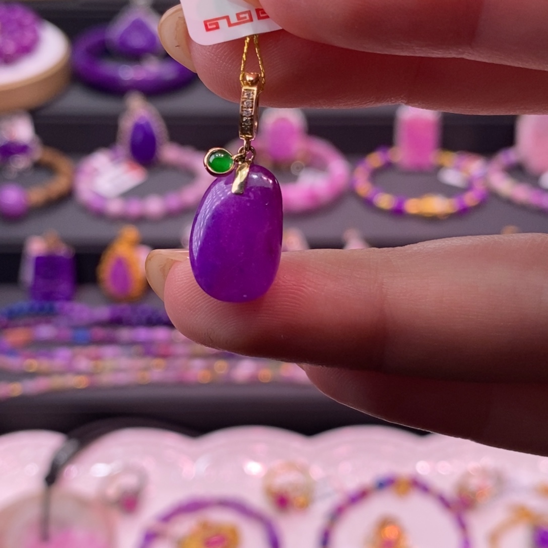 苏纪石（舒俱来）18K金镶嵌吊坠(不含链)