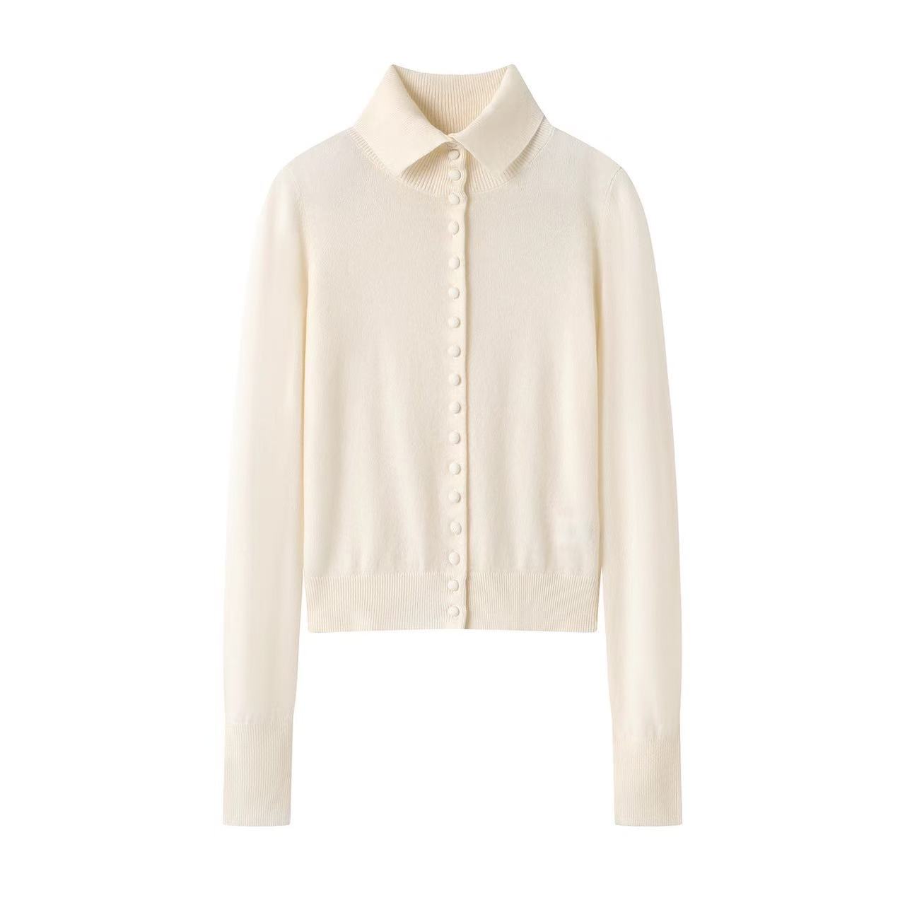 针织衫-时尚气质单排扣翻领毛针织衫4173/4004