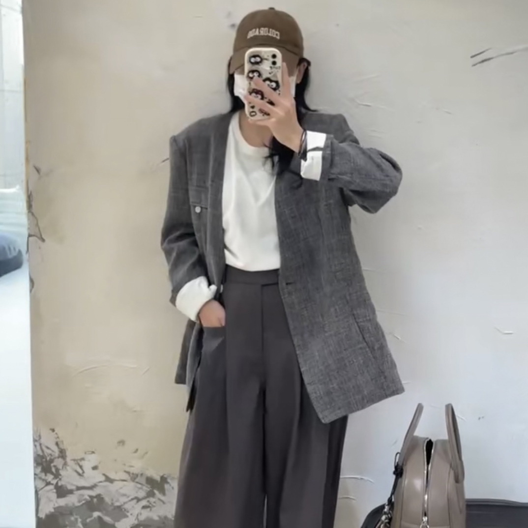 韩系 时尚 简约小众设计款休闲百搭气质设计师韩版