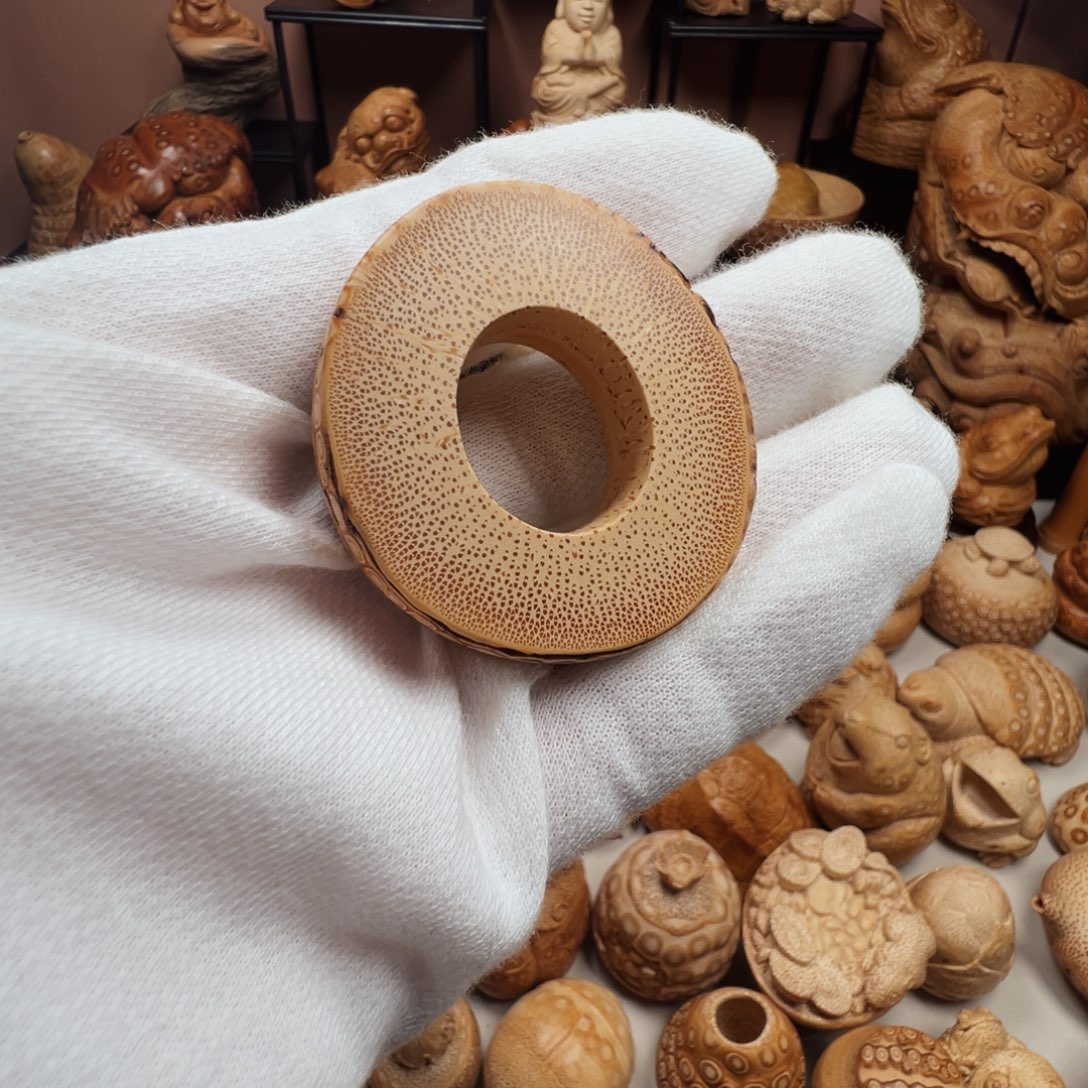 竹竹根雕直切平安圈