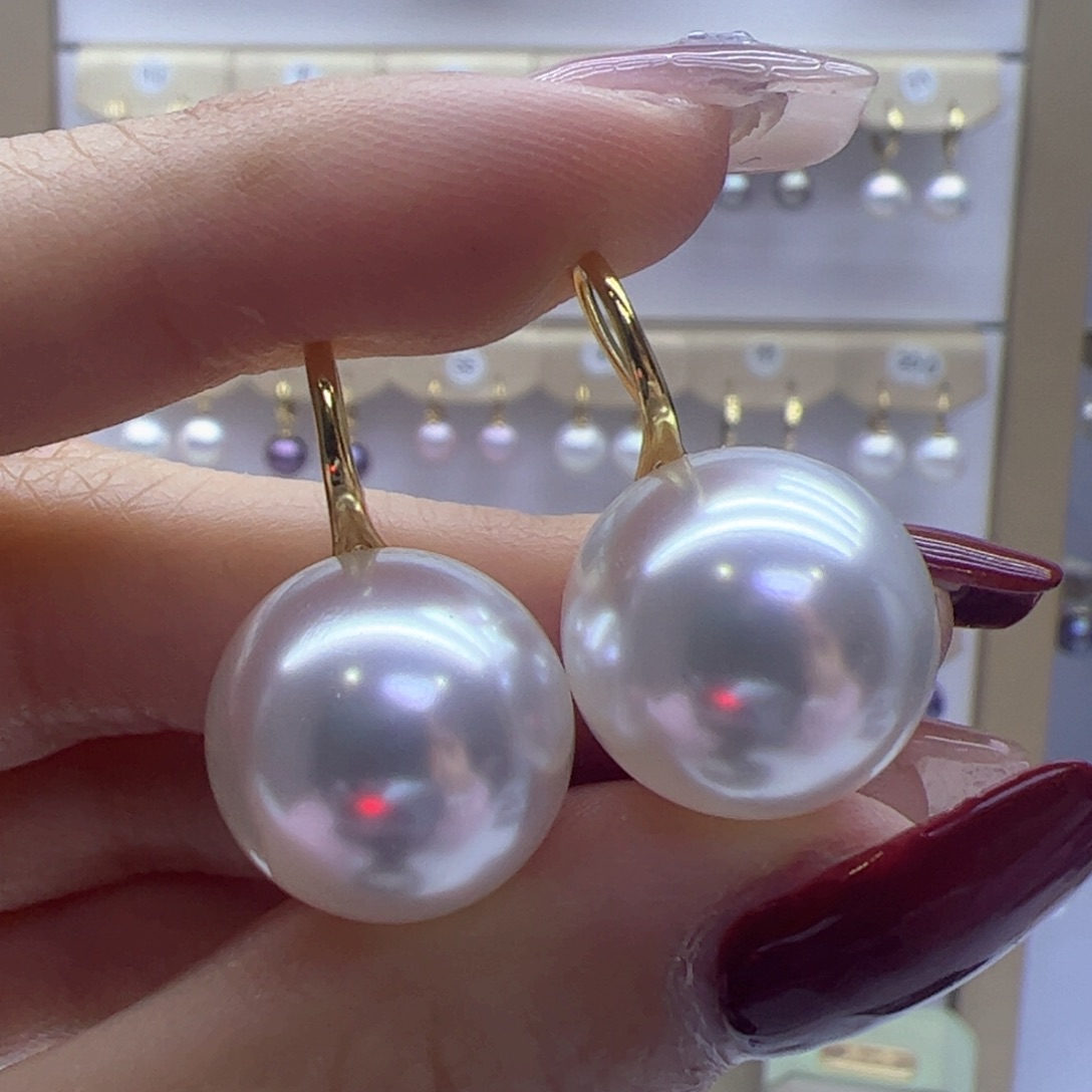 淡水珍珠耳饰银S925镶嵌