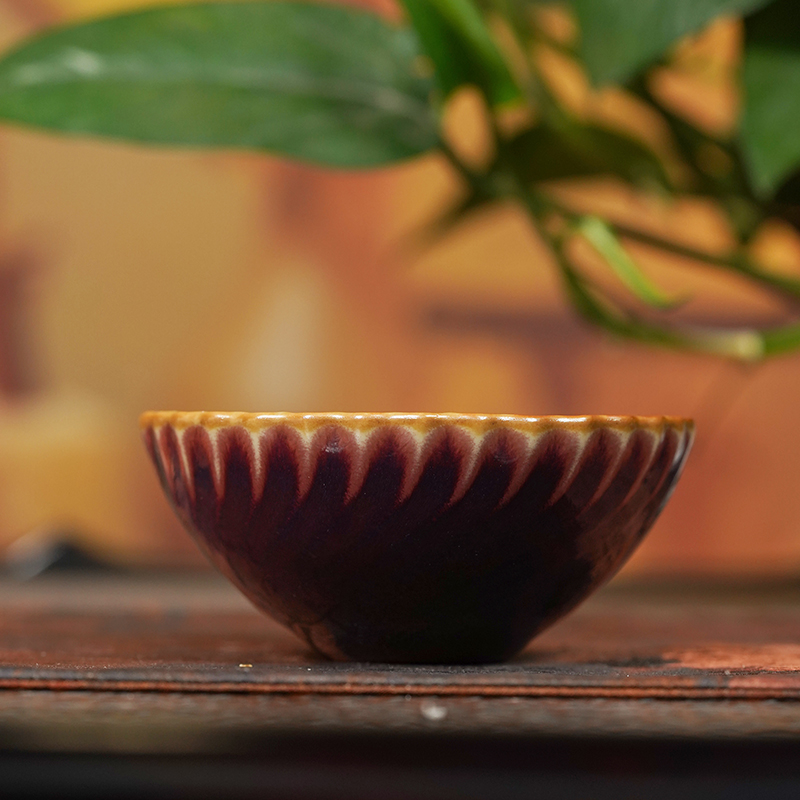 分寸帝王紫雅意杯 瓷器茶周边