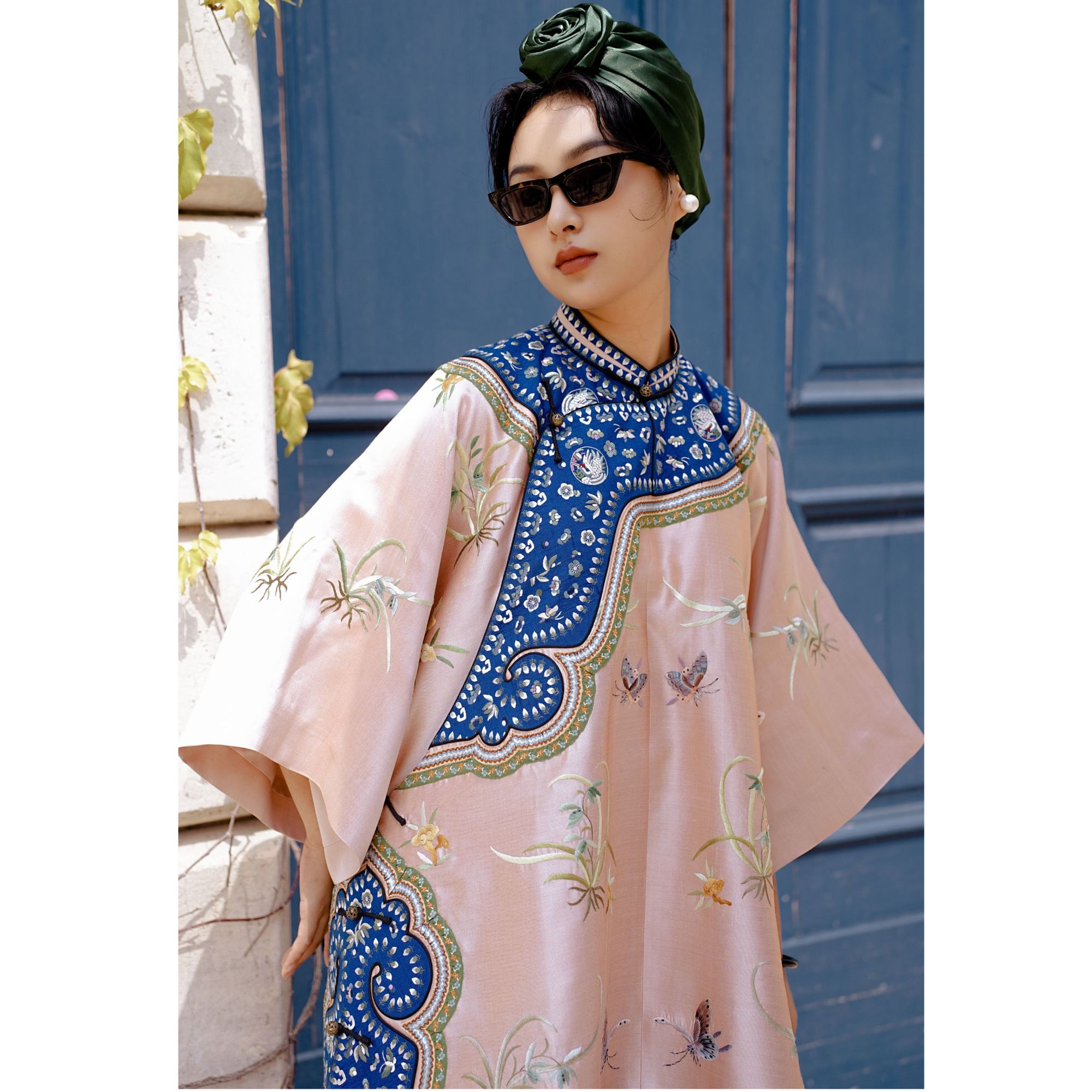 【蝶恋花】葳蕤国风中式服装斜襟粉色上衣女服