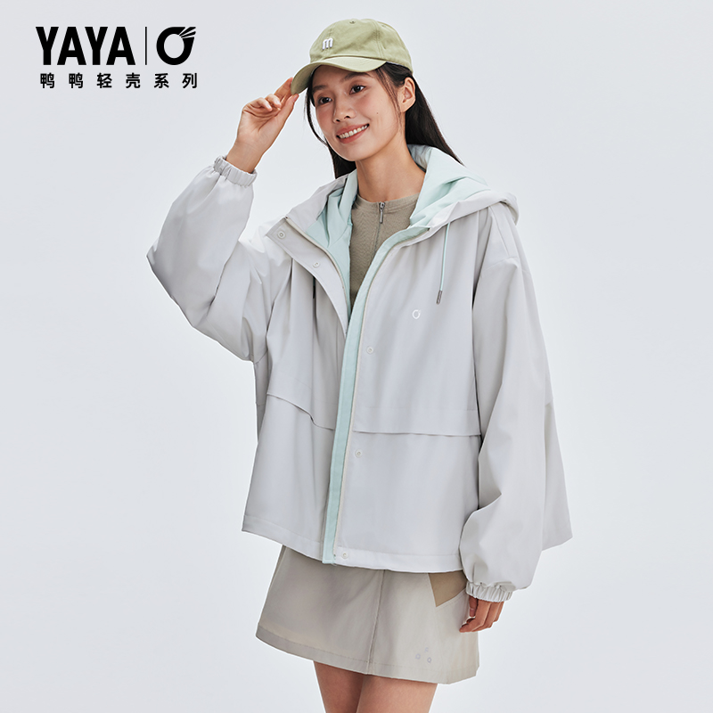 YAYA/鸭鸭【轻壳系列】2025羽绒服女冬短款时尚简约百搭保暖外套